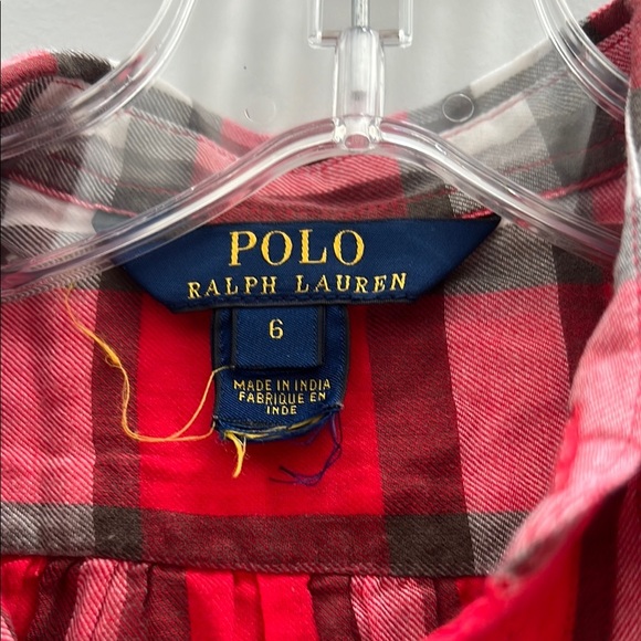 Polo by Ralph Lauren Red and White Button Down Shirt - Picture 4 of 4